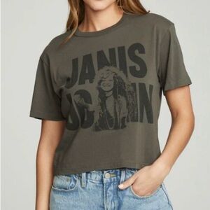 Chasor Janis Joplin short sleeve tee, retro rock, soft cotton crew neck small